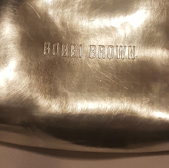 Bobbi Brown Metallic Silver Makeup Bag Cosmetic Case Wristlet Wallet Purse - Picture 14 of 16